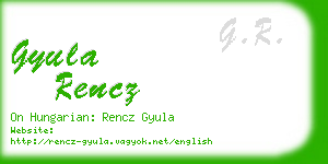 gyula rencz business card